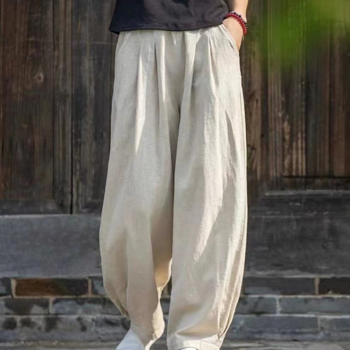 Pantaloni da yoga casual da donna in cotone Buddha Stones con tasche - image 2