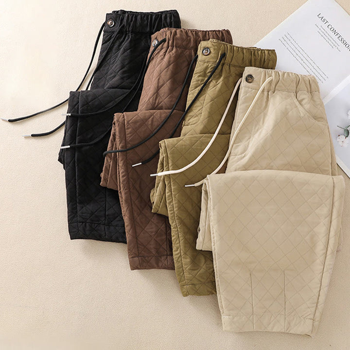 Pantaloni harem con coulisse in cotone a quadri semplici con tasche, autunno inverno, Buddha Stones - image 34