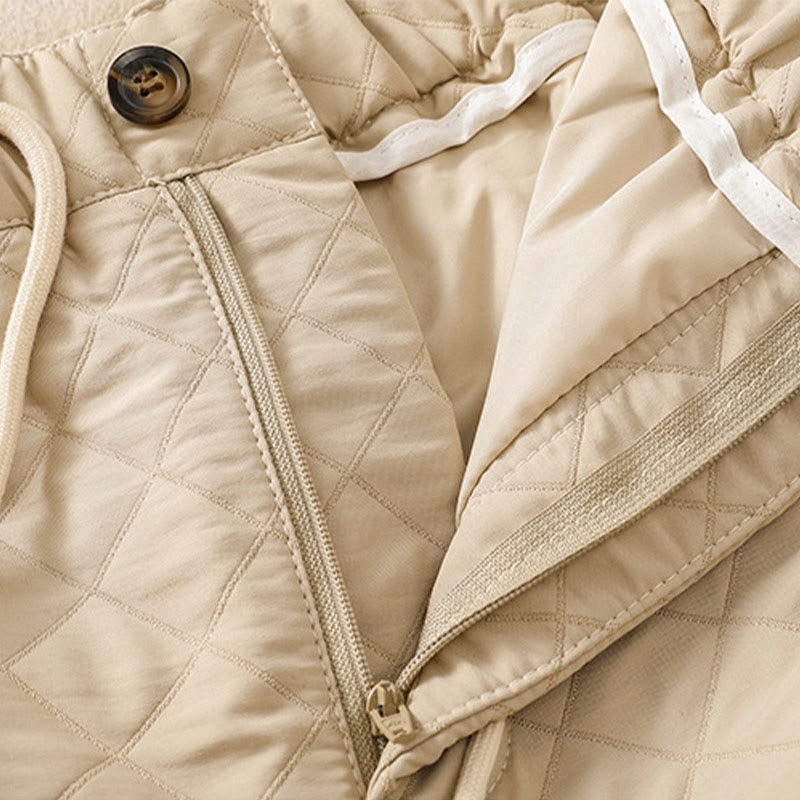 Pantaloni harem con coulisse in cotone a quadri semplici con tasche, autunno inverno, Buddha Stones - image 11