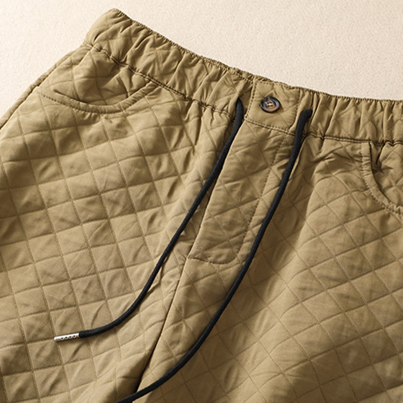 Pantaloni harem con coulisse in cotone a quadri semplici con tasche, autunno inverno, Buddha Stones - image 21