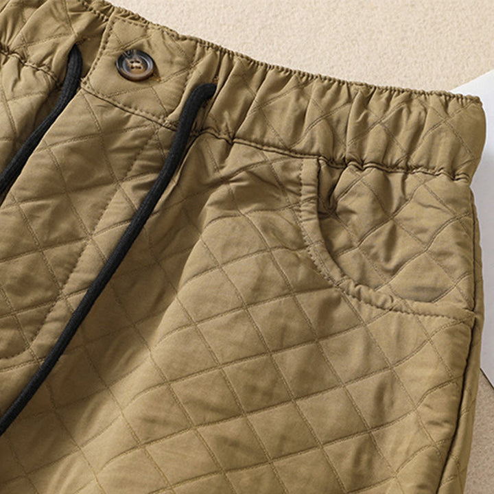 Pantaloni harem con coulisse in cotone a quadri semplici con tasche, autunno inverno, Buddha Stones - image 22