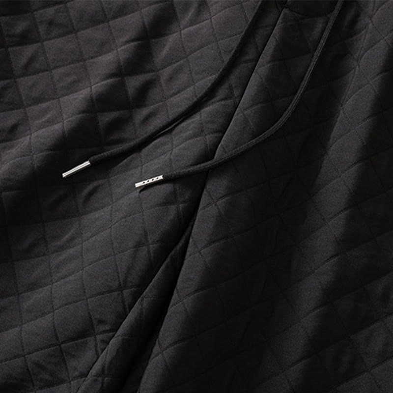 Pantaloni harem con coulisse in cotone a quadri semplici con tasche, autunno inverno, Buddha Stones - image 29