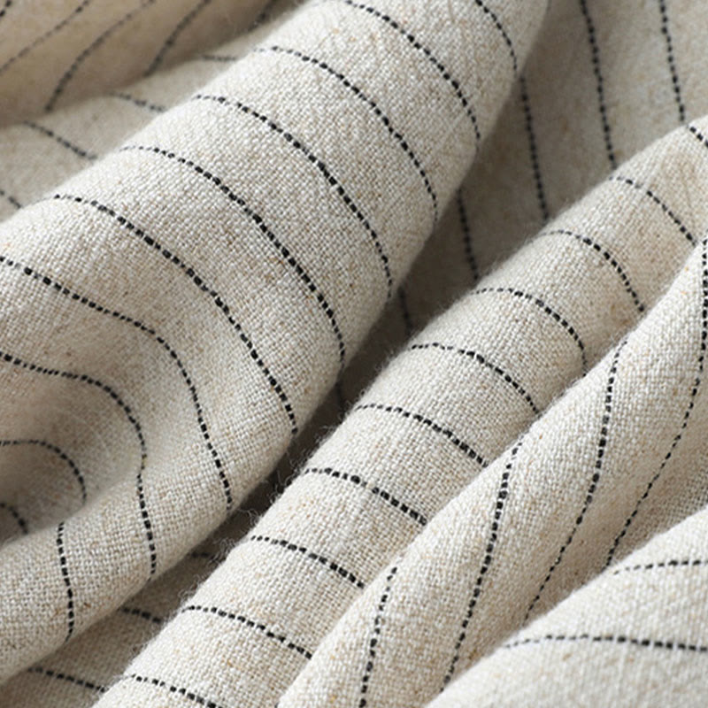 Pantaloni a gamba larga a vita alta con righe verticali Buddha Stones e tasche - image 6