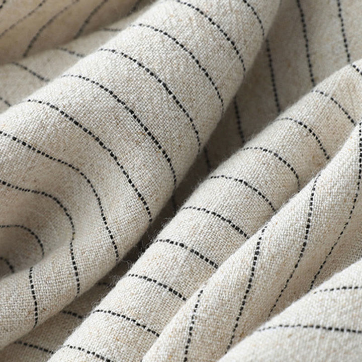 Pantaloni a gamba larga a vita alta con righe verticali Buddha Stones e tasche - image 6