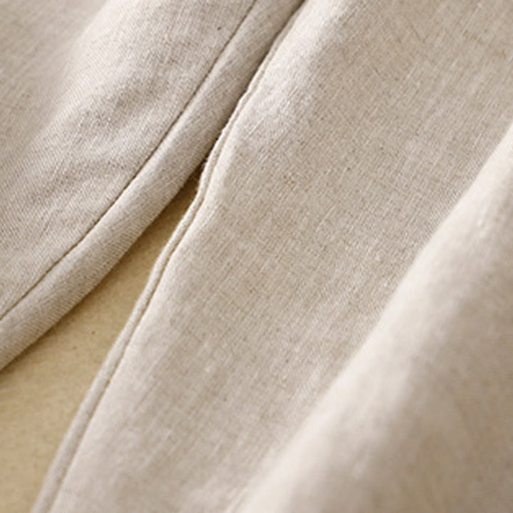 Pantaloni harem in lino e cotone con lacci a vita alta vintage Buddha Stones con tasche - image 30