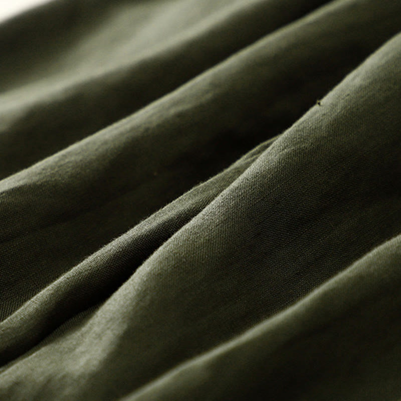 Pantaloni harem in lino e cotone con lacci a vita alta vintage Buddha Stones con tasche - image 37