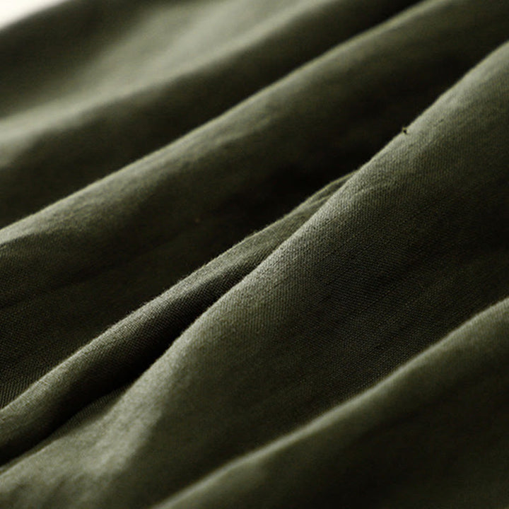 Pantaloni harem in lino e cotone con lacci a vita alta vintage Buddha Stones con tasche - image 37