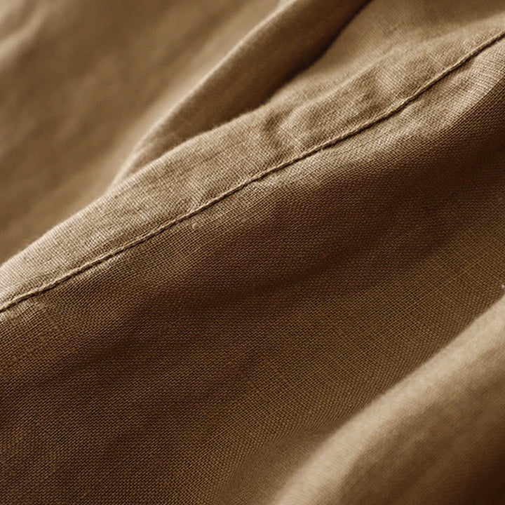 Pantaloni harem in lino e cotone con lacci a vita alta vintage Buddha Stones con tasche - image 4