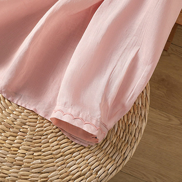 Maglione girocollo in cotone e lino con ricamo etnico Buddha Stones - image 25