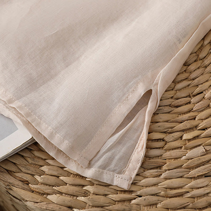 Maglione girocollo in cotone e lino con ricamo etnico Buddha Stones - image 32