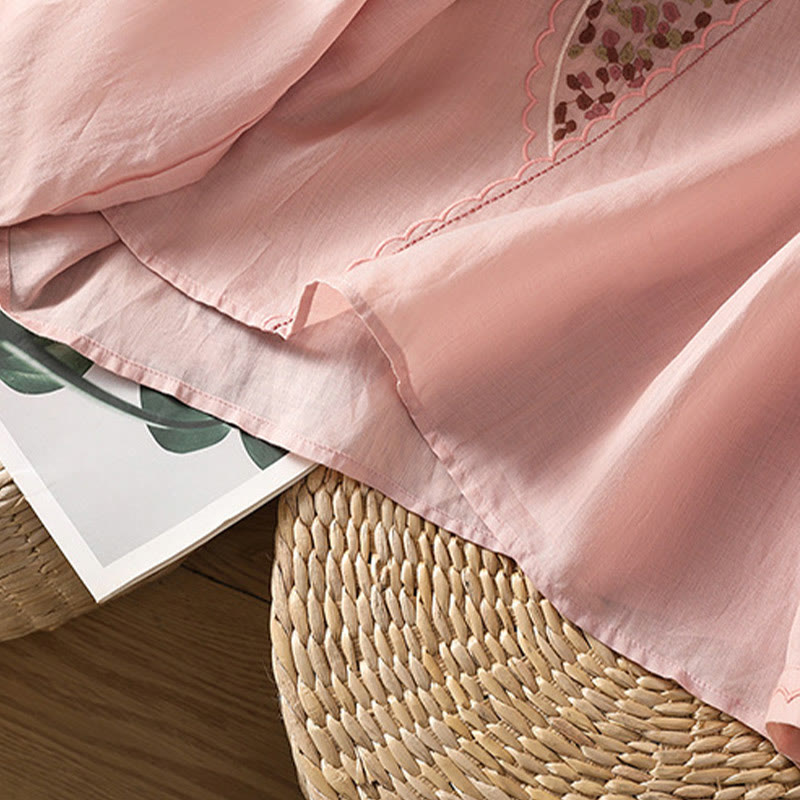 Maglione girocollo in cotone e lino con ricamo etnico Buddha Stones - image 23