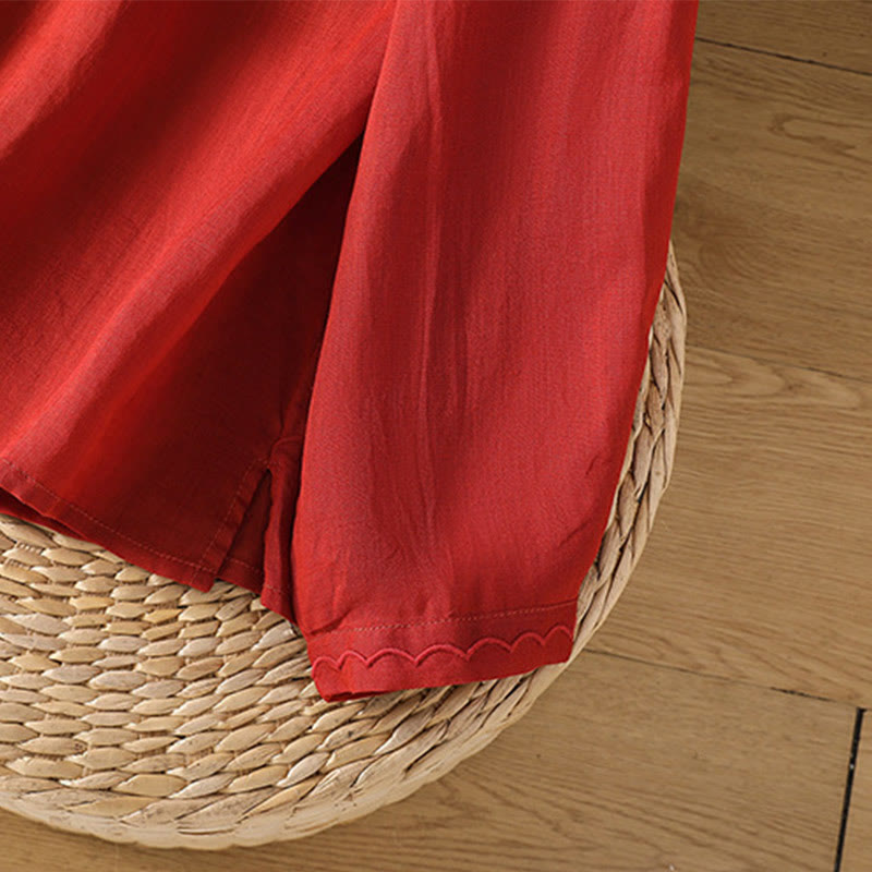 Maglione girocollo in cotone e lino con ricamo etnico Buddha Stones - image 17