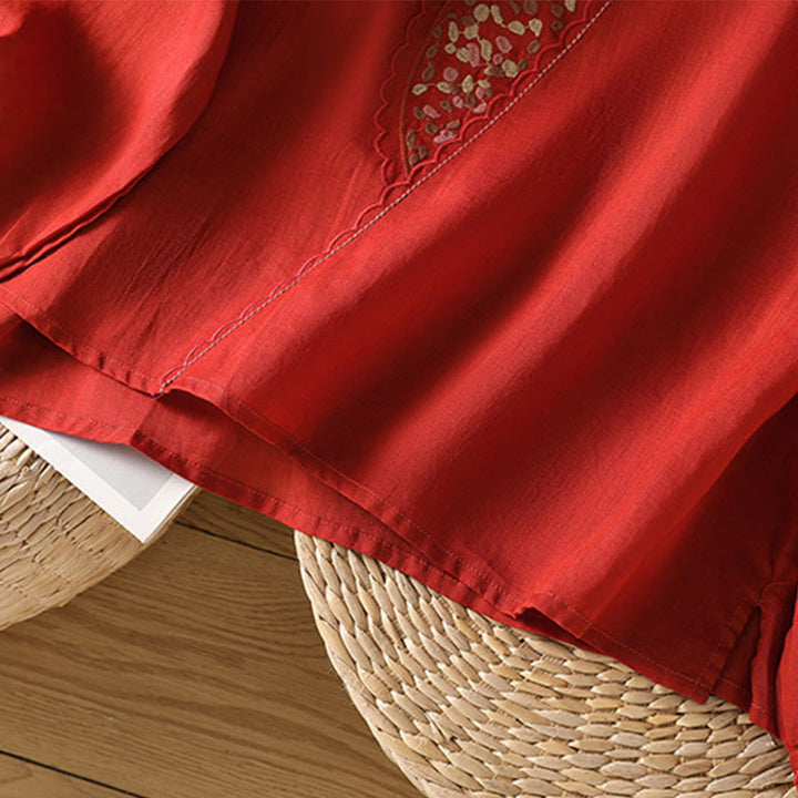 Maglione girocollo in cotone e lino con ricamo etnico Buddha Stones - image 15