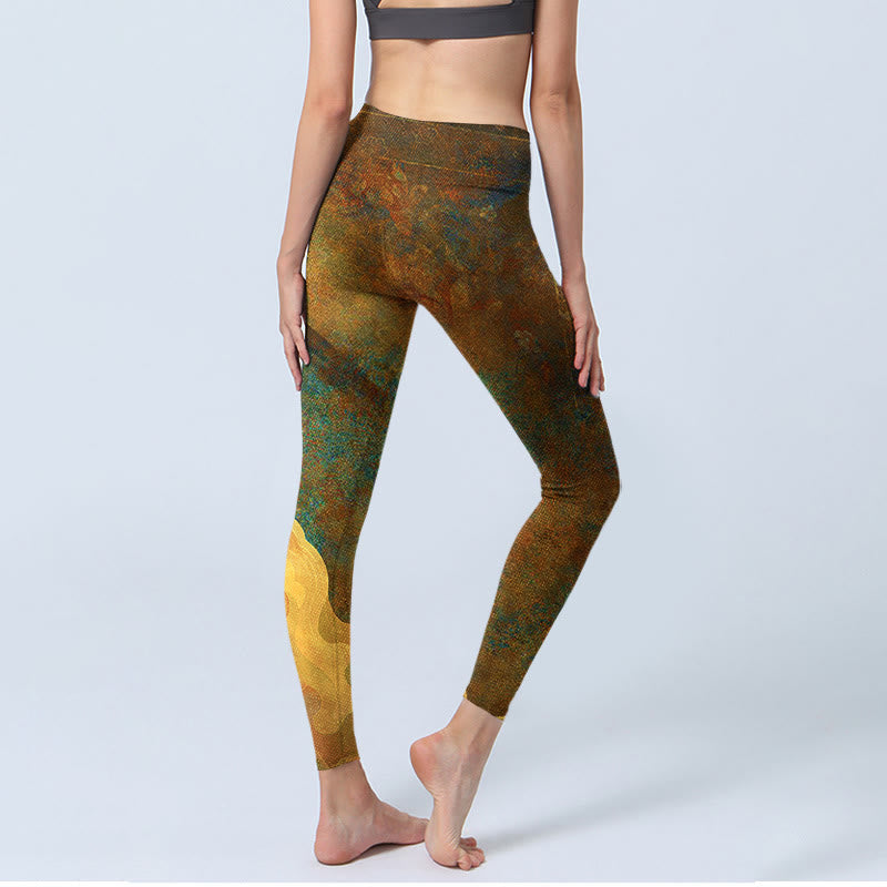 Leggings fitness in tessuto lycra con stampa Buddha Stones , nuvole di buon auspicio, pantaloni da yoga da donna - image 4