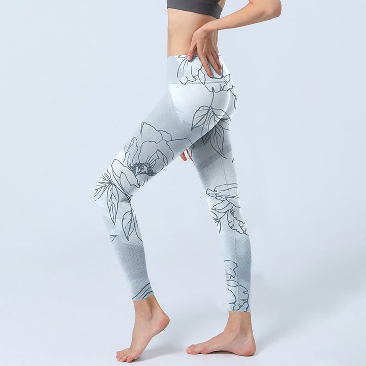 Leggings da palestra con stampa di Buddha Stones, pantaloni da yoga da donna - image 3