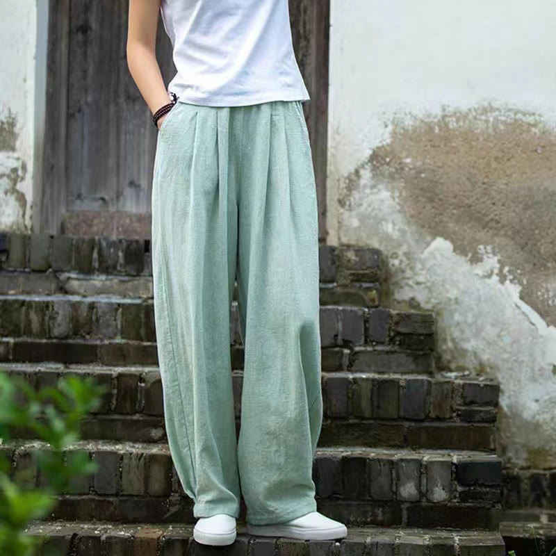 Pantaloni da yoga casual da donna in cotone Buddha Stones con tasche - Turchese pallido - US14, UK/AU18, EU46 (4XL) - image 10