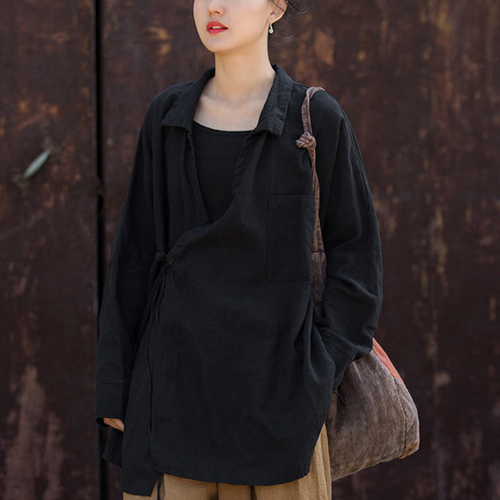 Buddha Stones Meditazione Ramie Cotone Abbigliamento - Nero - US4， UK/AU8，EU36-44 (F) - image 16