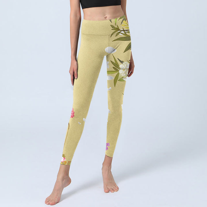 Leggings fitness con stampa Buddha Stones Flowers Plants Butterfly Pantaloni da yoga da donna - image 7