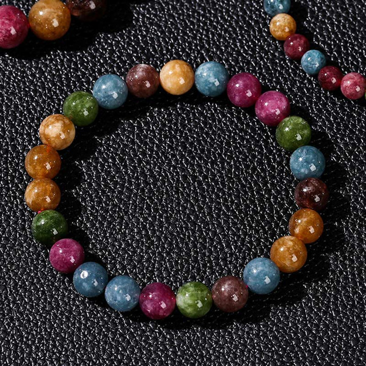 Braccialetto positivo con tormalina multicolore Buddha Stones