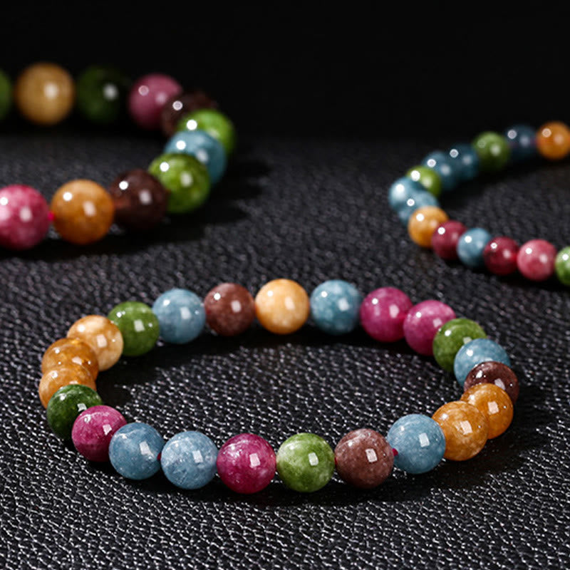 Braccialetto positivo con tormalina multicolore Buddha Stones