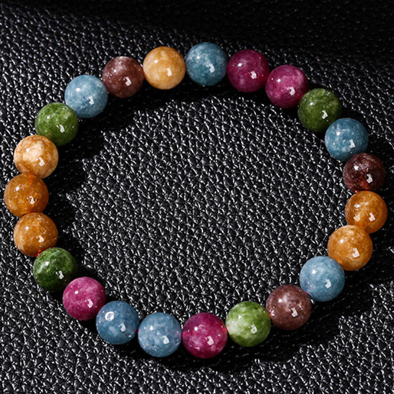 Braccialetto positivo con tormalina multicolore Buddha Stones