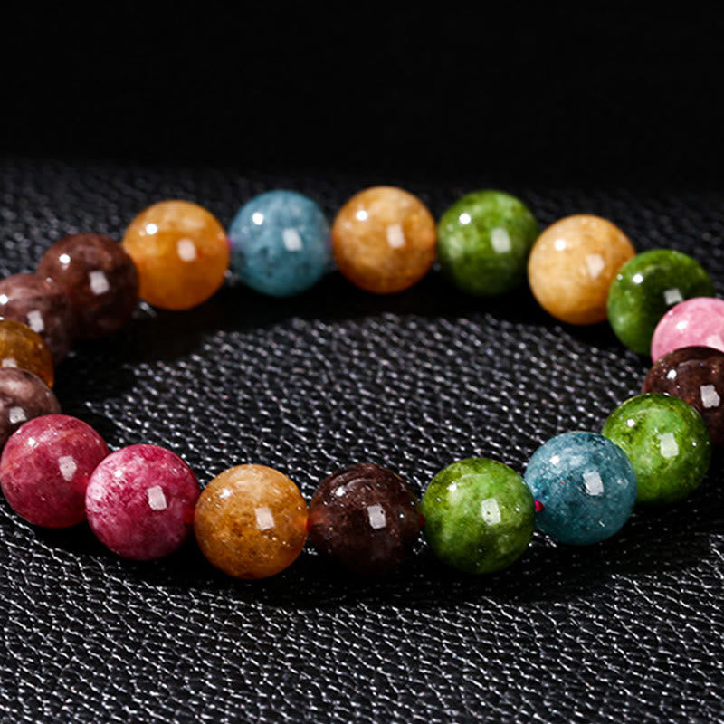Braccialetto positivo con tormalina multicolore Buddha Stones