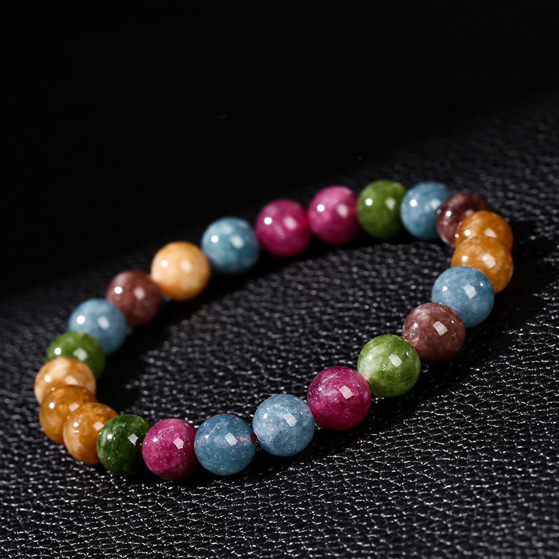 Braccialetto positivo con tormalina multicolore Buddha Stones