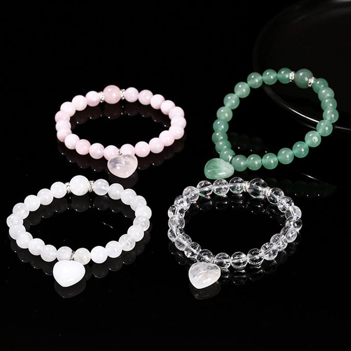 Braccialetto di equilibrio con cuore di amore in avventurina verde cristallo vario Buddha Stones