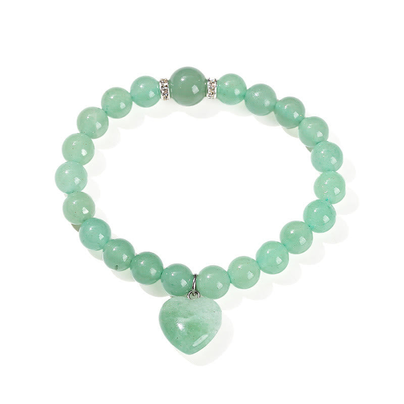 Braccialetto di equilibrio con cuore di amore in avventurina verde cristallo vario Buddha Stones