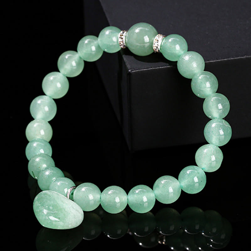 Braccialetto di equilibrio con cuore di amore in avventurina verde cristallo vario Buddha Stones