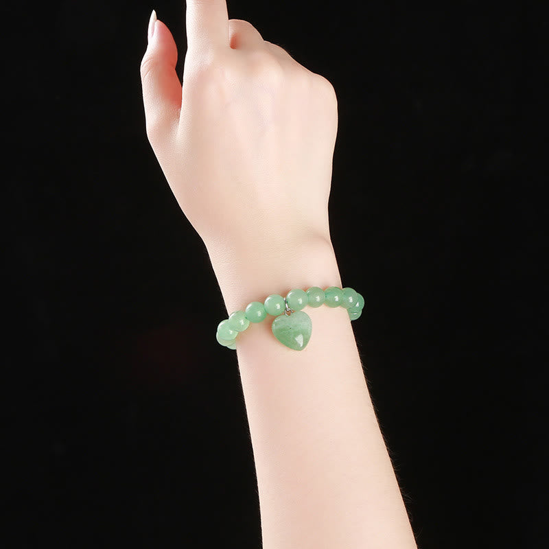 Bracciale con cuore Buddha Stones, vari cristalli, avventurina verde e simbolo di equilibrio - image 9