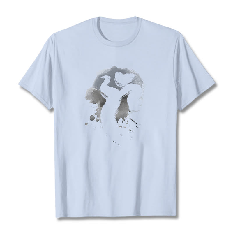 Maglietta in cotone con motivo Buddha Stones OM Swan - Ciano chiaro - 2XL - image 19