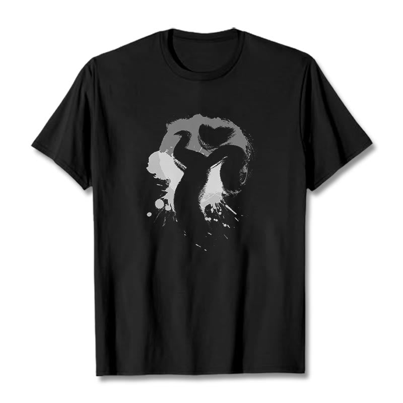 Maglietta in cotone con motivo Buddha Stones OM Swan - Nero - 2XL - image 1
