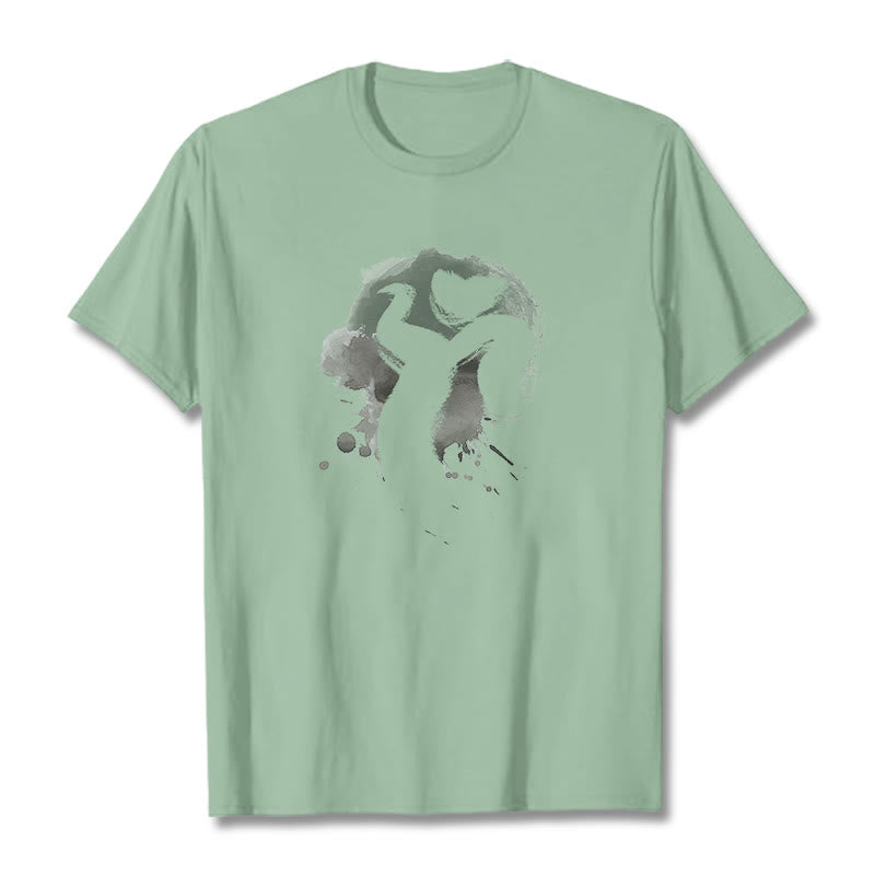 Maglietta in cotone con motivo Buddha Stones OM Swan - Verde pallido - 2XL - image 33