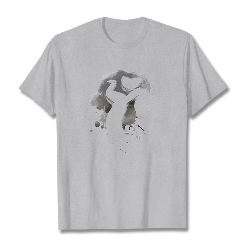 Maglietta in cotone con motivo Buddha Stones OM Swan - Grigio chiaro - 2XL - image 37