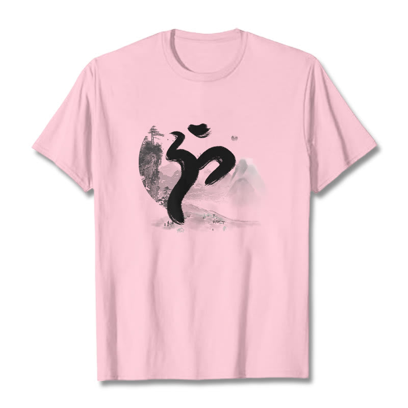 Maglietta in cotone con motivo Buddha Stones OM Landscape - Rosa chiaro - 2XL - image 29