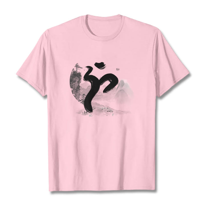 Maglietta in cotone con motivo Buddha Stones OM Landscape - Rosa chiaro - 2XL - image 29