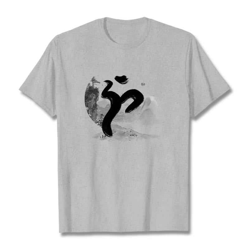 Maglietta in cotone con motivo Buddha Stones OM Landscape - Grigio chiaro - 2XL - image 37