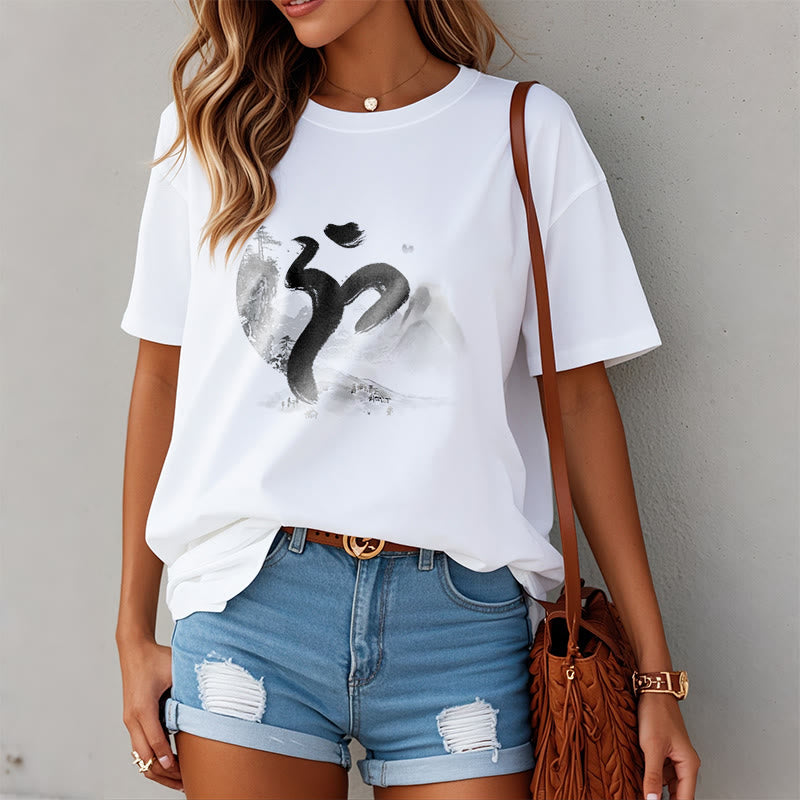 Maglietta in cotone con motivo Buddha Stones OM Landscape - image 11
