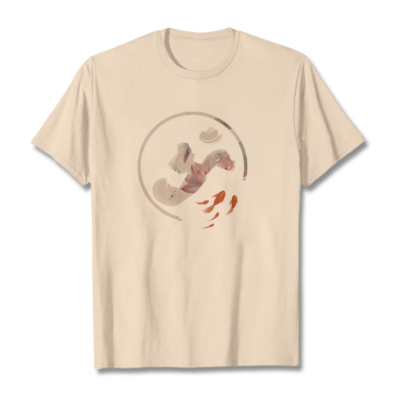 Maglietta in cotone Buddha Stones OM Lotus Koi Fish - Biscotto - 2XL - image 9