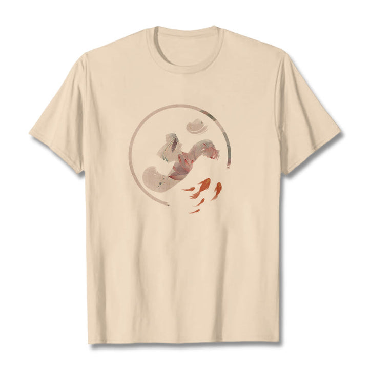 Maglietta in cotone Buddha Stones OM Lotus Koi Fish - Biscotto - 2XL - image 9