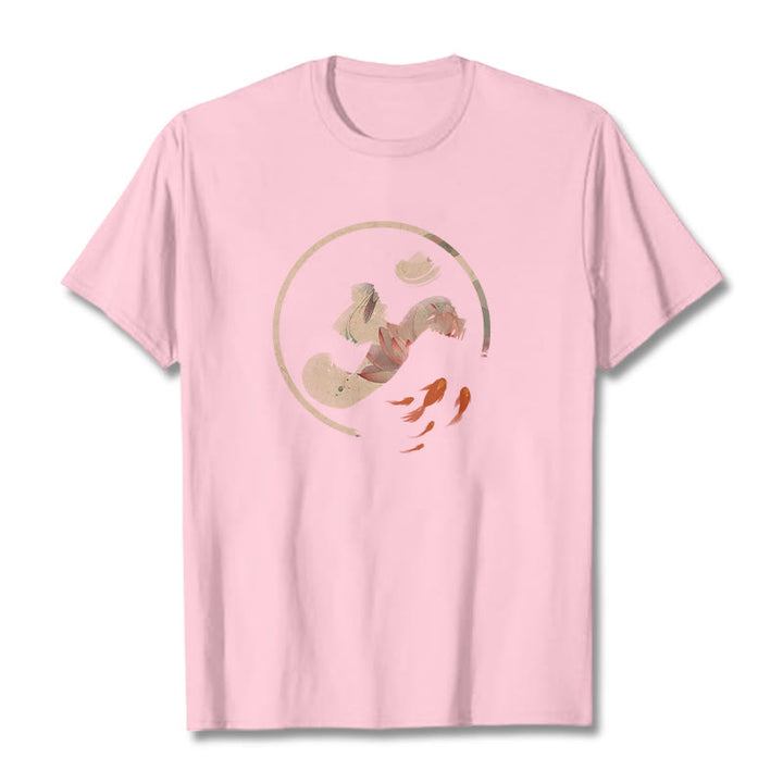 Maglietta in cotone Buddha Stones OM Lotus Koi Fish - Rosa chiaro - 2XL - image 13