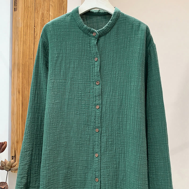 Buddha Stones Letterario Artistico Doppio Strato Sabbia Lavata Cotone Lino Abbigliamento - Acquamarina media - US2, UK/AU6, EU34 (M) - image 25