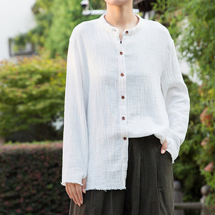 Buddha Stones Letterario Artistico Doppio Strato Sabbia Lavata Cotone Lino Abbigliamento - image 22