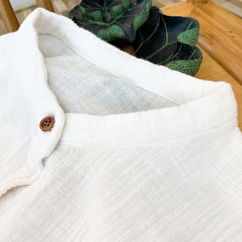 Buddha Stones Letterario Artistico Doppio Strato Sabbia Lavata Cotone Lino Abbigliamento - image 12