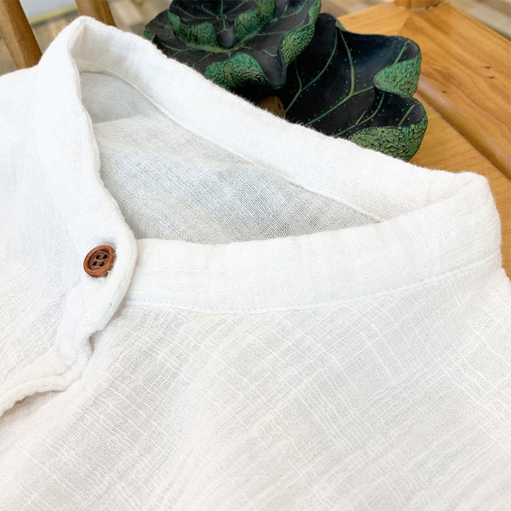 Buddha Stones Letterario Artistico Doppio Strato Sabbia Lavata Cotone Lino Abbigliamento - image 12