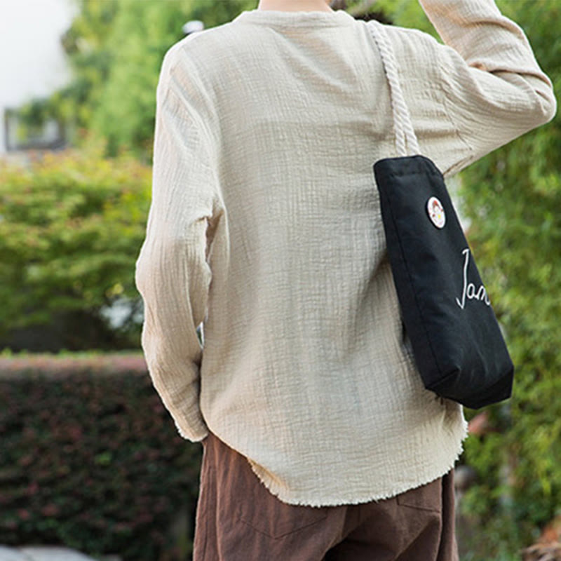 Buddha Stones Letterario Artistico Doppio Strato Sabbia Lavata Cotone Lino Abbigliamento - image 10