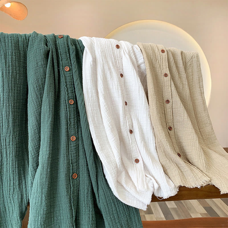 Buddha Stones Letterario Artistico Doppio Strato Sabbia Lavata Cotone Lino Abbigliamento - image 37