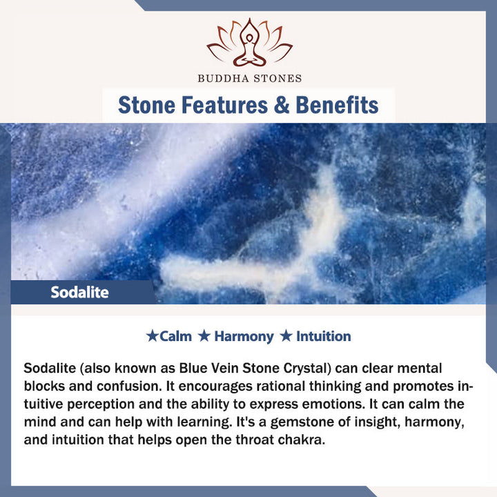 Braccialetto triplo giro Buddha Stones Emperor Stone Sodalite Oro Lucente Ossidiana - image 7