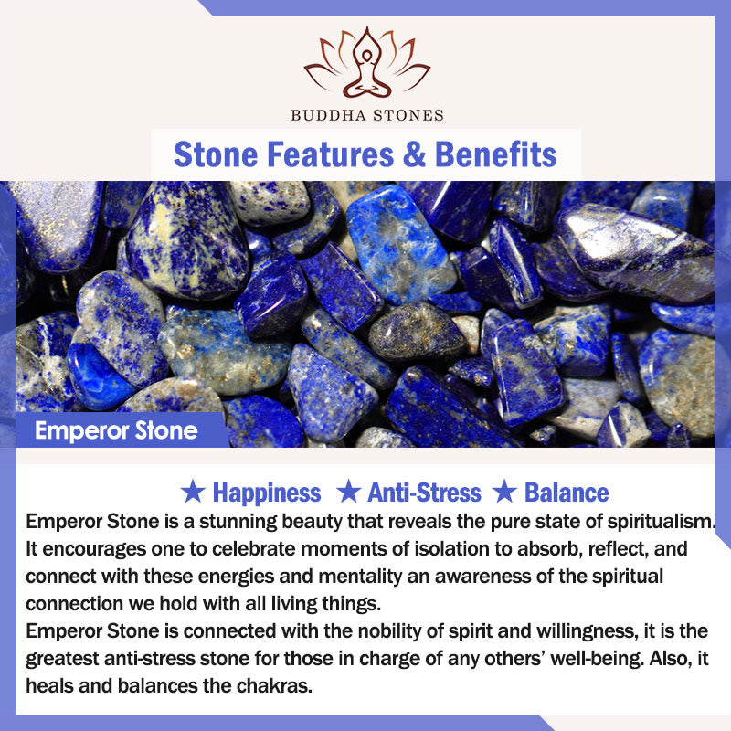 Braccialetto triplo giro Buddha Stones Emperor Stone Sodalite Oro Lucente Ossidiana - image 6